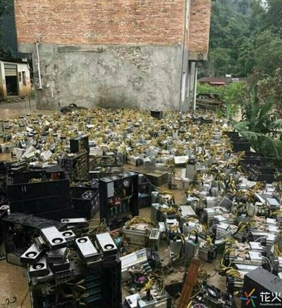 Modern mining farm with rows of efficient rigs thriving in low electricity cost areas